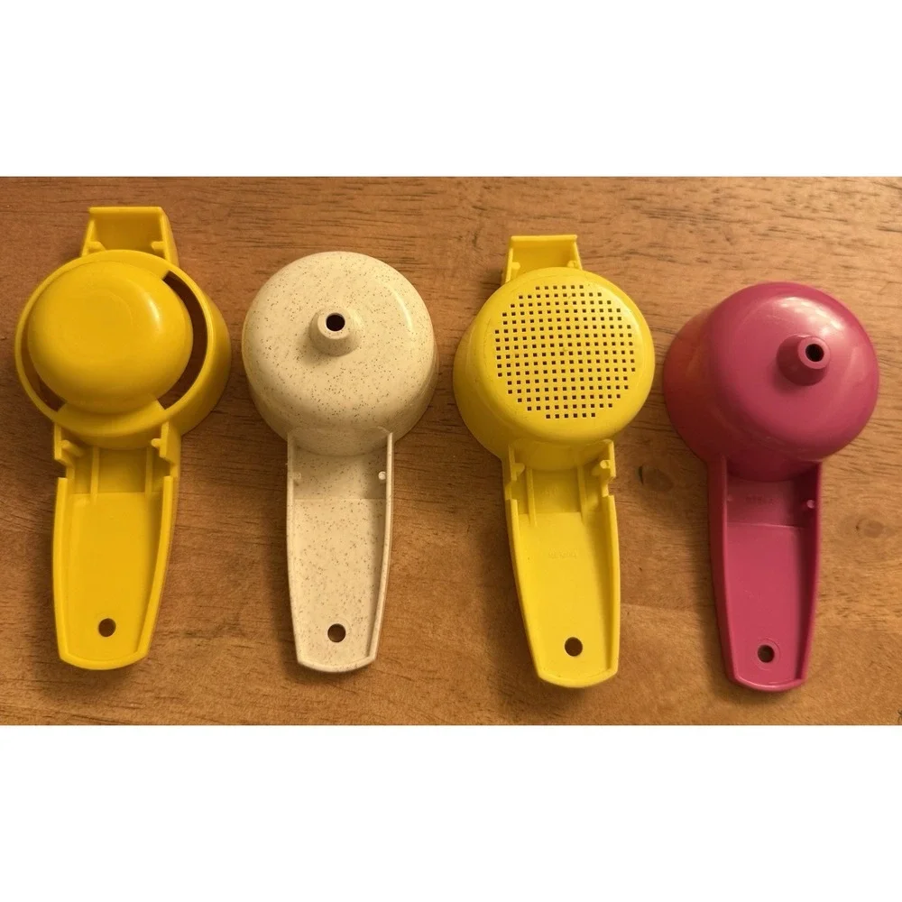 4 VTG TUPPERWARE Kitchen Gadgets, Yellow Egg Separator,Cup Strainer, Mini Funnel